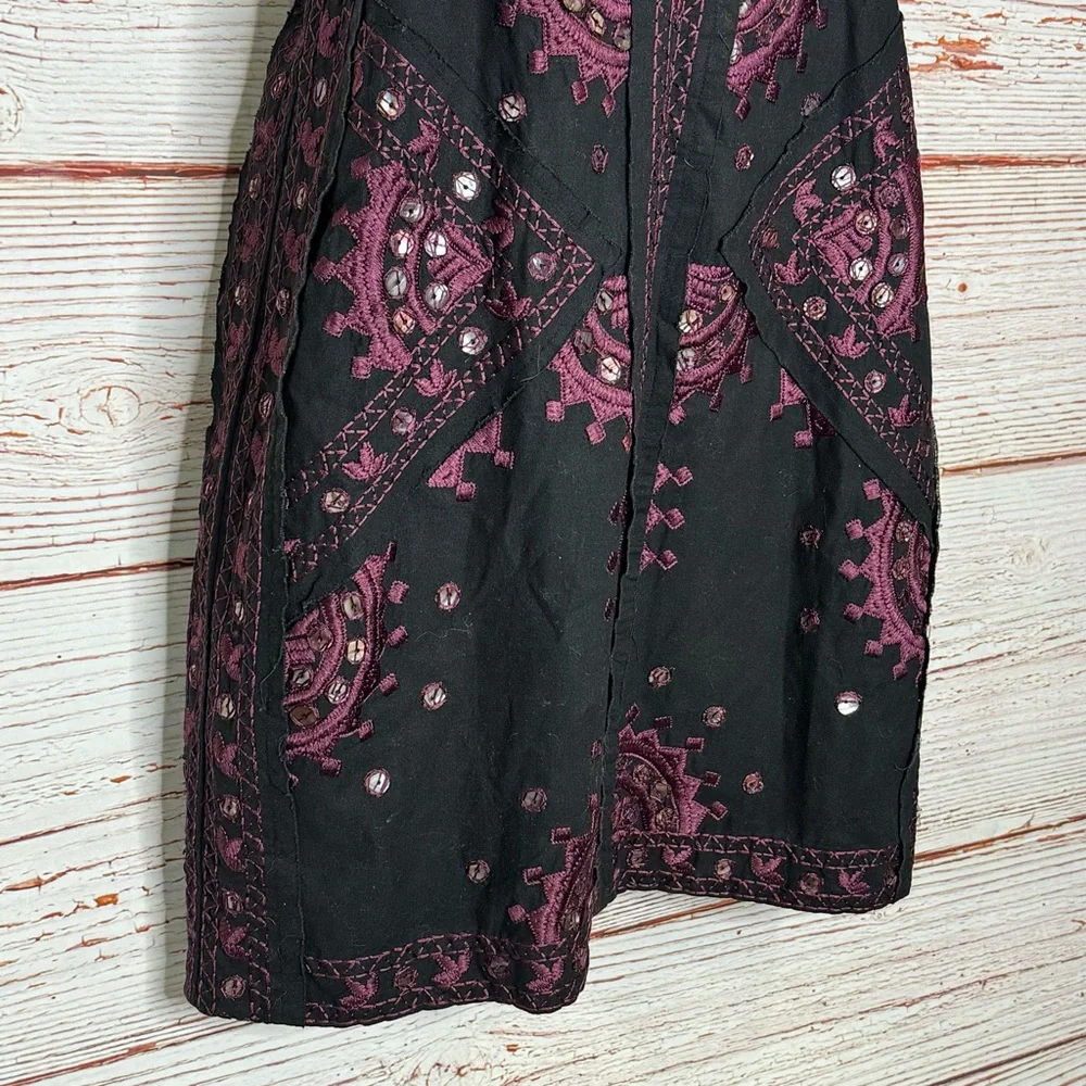 NWT Free People Black Magic Embroidered Sheath Dress Sz 10